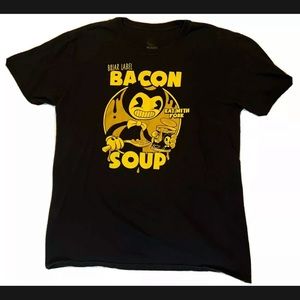 Bendy and The Ink Machine Briar Label Bacon Soup Eat With a Fork XL T-Shirt